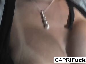 Capri Cavanni have fun with her humid puss