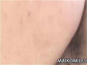 Mari Inui: crazy elderly JAV unshaved poon packed With nectar
