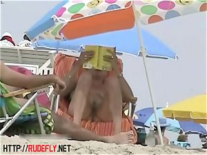 Candid nude beach teenage backside voyeur