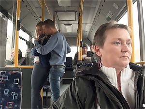 Lindsey Olsen pulverizes her guy on a public bus