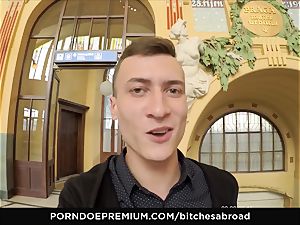 bi-otches ABROAD - Russian tourist babe swallows cum